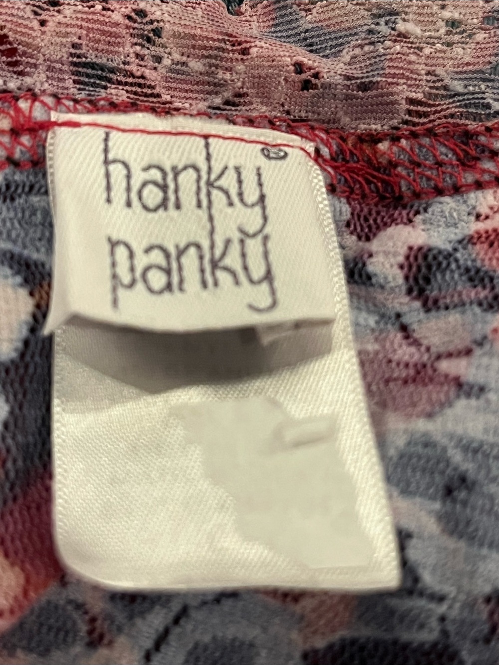 Hanky Panky Red Floral Lace Trim Sheer Camisole size L - Picture 6 of 7